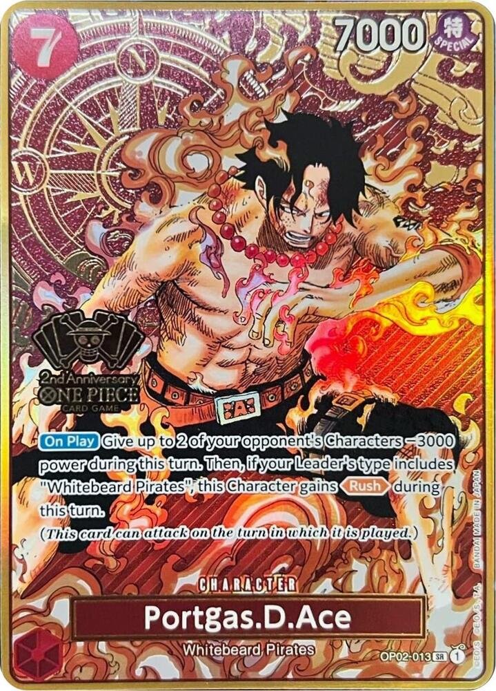 Portgas.D.Ace (One Piece Japanese Version 2nd Anniversary Set) - One Piece Promotion Cards (OP - PR) - ADAMXBREEZY.COM