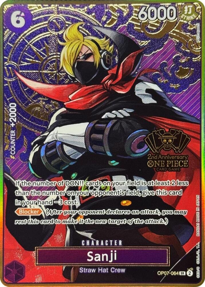 Sanji (One Piece Japanese Version 2nd Anniversary Set) - One Piece Promotion Cards (OP - PR) - ADAMXBREEZY.COM