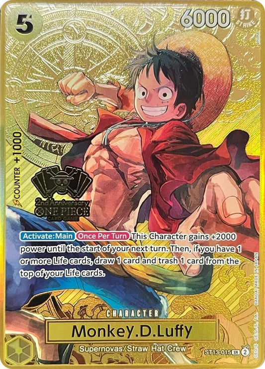 Monkey.D.Luffy (One Piece Japanese Version 2nd Anniversary Set) - One Piece Promotion Cards (OP - PR) - ADAMXBREEZY.COM