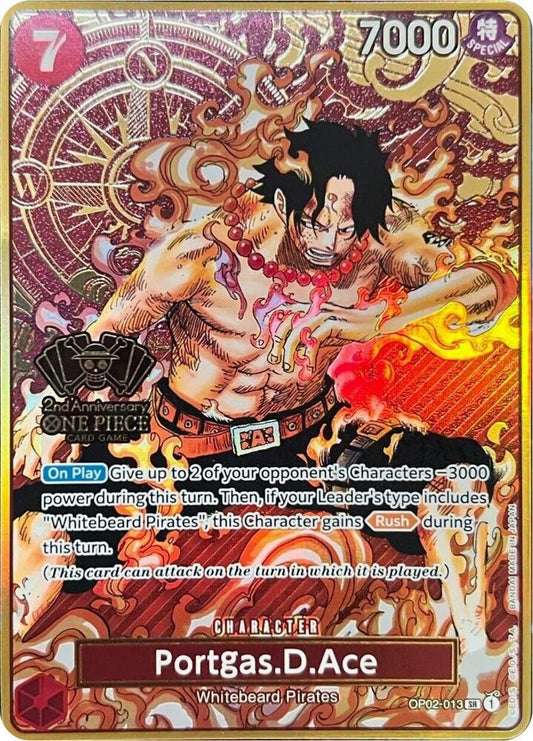 Portgas.D.Ace (One Piece Japanese Version 2nd Anniversary Set) - One Piece Promotion Cards (OP - PR) - ADAMXBREEZY.COM